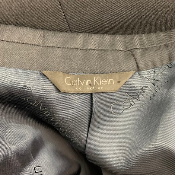 CALVIN KLEIN COLLECTION Size 40 Navy Wool Tuxedo Sport Coat - Picture 8 of 8